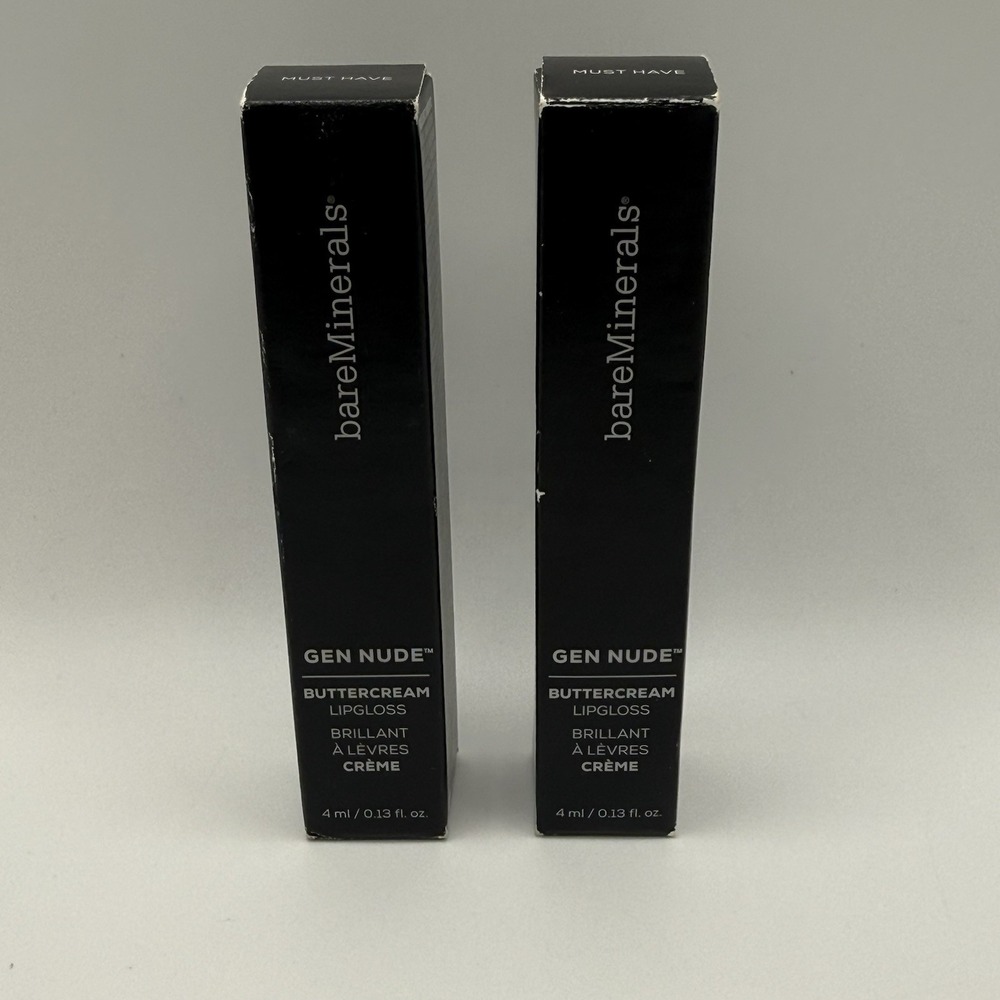 bareMinerals Gen Nude Buttercream Lipgloss Must Have 0.13 Oz Lot of 2 New